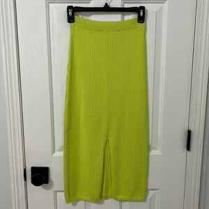 Free People Ribbed Front Slit Skirt